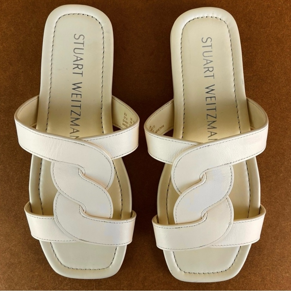 STUART WEITZMAN TWISTED LEATHER SANDALS - Picture 12 of 13